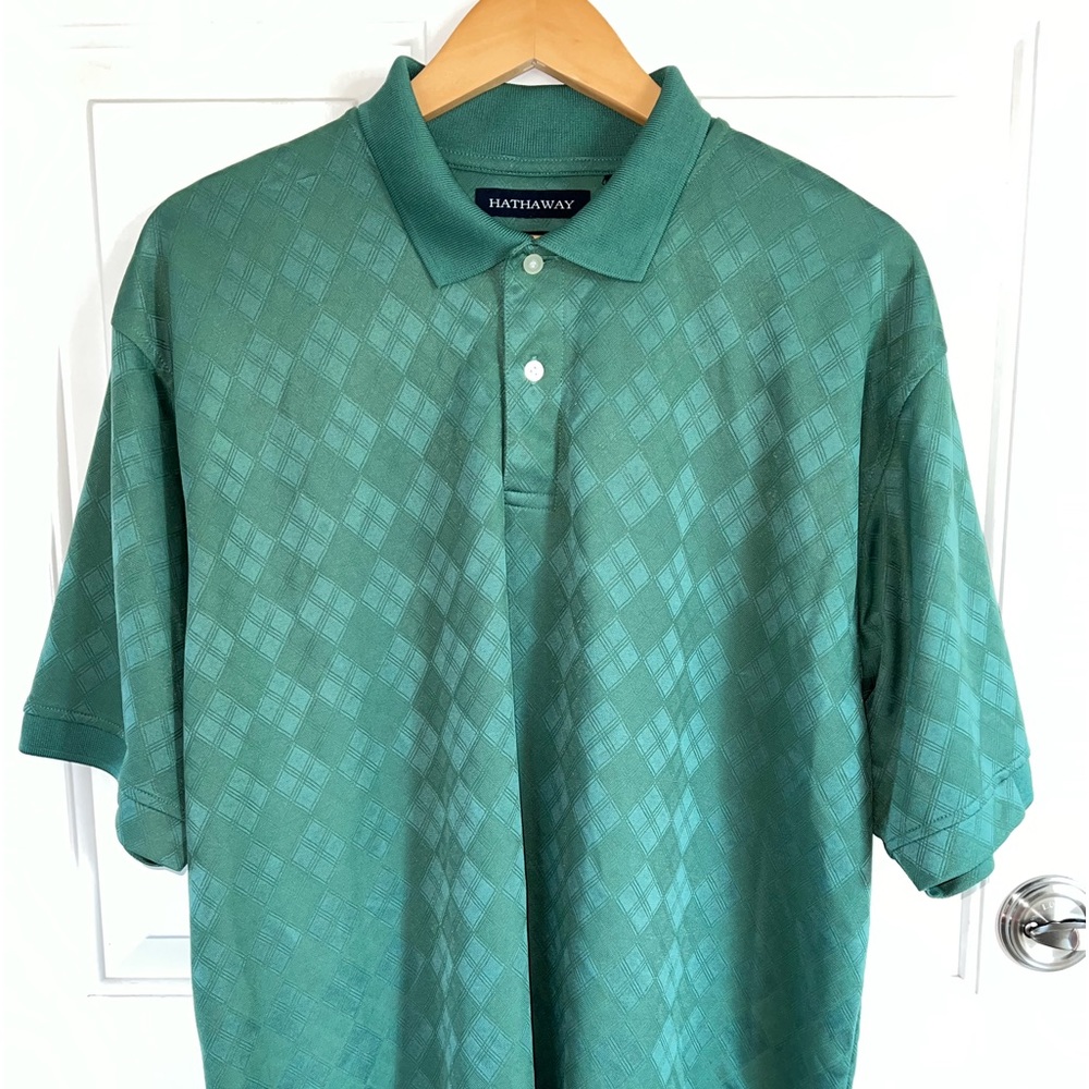 Hathaway Coolmax Jacquard Mesh Golf Shirt L
